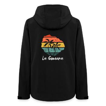 La Gomera plan carte Îles Canaries rétro vintage - Veste softshell femme recyclée Stanley/Stella - noir - Dos - AI Model Female 172 light (172cm)