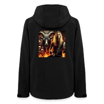 Infernal-Gitarrist - Frauen Recycelte Softshelljacke von Stanley/Stella - Schwarz - Hinten - AI Model Female 172 light (172cm)
