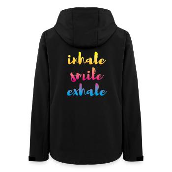 inhale exhale Yoga Verlauf Meditation farbenfroh - Frauen Recycelte Softshelljacke von Stanley/Stella - Schwarz - Hinten - AI Model Female 172 light (172cm)