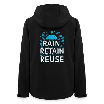 Rain Keep Reuse - Women’s Recycled Softshell Jacket by Stanley/Stella - black - Back - AI Model Female 172 light (172cm)