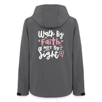 Christlicher Glaube Bibelvers - Frauen Recycelte Softshelljacke von Stanley/Stella - Anthrazit - Hinten - AI Model Female 172 light (172cm)