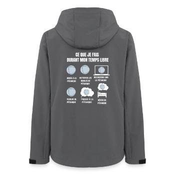 What I do in my free time - pétanque - Women’s Recycled Softshell Jacket by Stanley/Stella - anthracite - Back - AI Model Female 172 light (172cm)