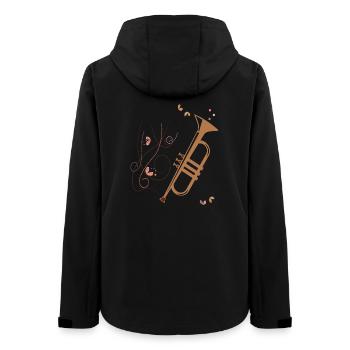 Trumpet Musical Instrument - Women’s Recycled Softshell Jacket by Stanley/Stella - black - Back - AI Model Female 172 light (172cm)