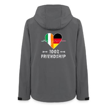 Irland und Deutschland 100% Freundschaft - Frauen Recycelte Softshelljacke von Stanley/Stella - Anthrazit - Hinten - AI Model Female 172 light (172cm)