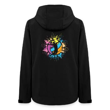 Volleyball Farbexplosion Spieler Beachvolleyball - Frauen Recycelte Softshelljacke von Stanley/Stella - Schwarz - Hinten - AI Model Female 172 light (172cm)