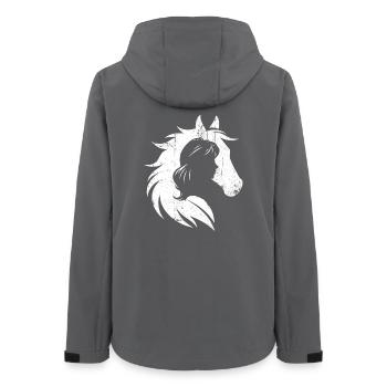 Girl and Horse Silhouette Portrait - Women’s Recycled Softshell Jacket by Stanley/Stella - anthracite - Back - AI Model Female 172 light (172cm)