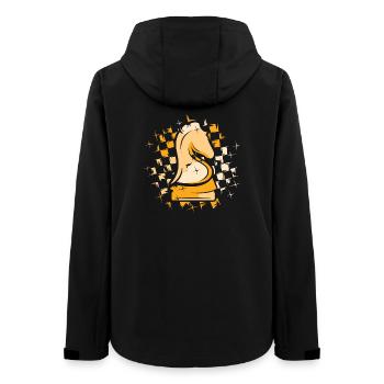 Schach Knight Farben Schachmuster Illustration - Frauen Recycelte Softshelljacke von Stanley/Stella - Schwarz - Hinten - AI Model Female 172 light (172cm)