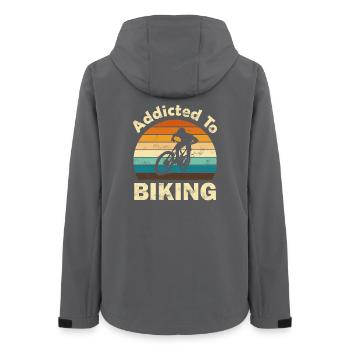 Mountain Bike Fahrrad - Women’s Recycled Softshell Jacket by Stanley/Stella - anthracite - Back - AI Model Female 172 light (172cm)