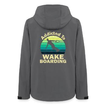 Wakeboard - Frauen Recycelte Softshelljacke von Stanley/Stella - Anthrazit - Hinten - AI Model Female 172 light (172cm)