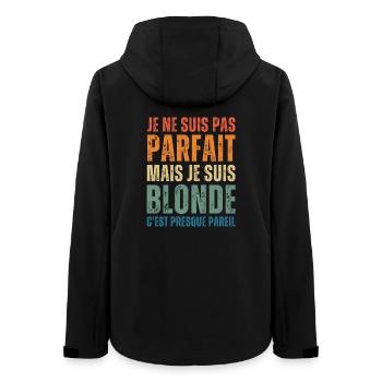 Ich bin nicht perfekt, aber blond - Frauen Recycelte Softshelljacke von Stanley/Stella - Schwarz - Hinten - AI Model Female 172 light (172cm)