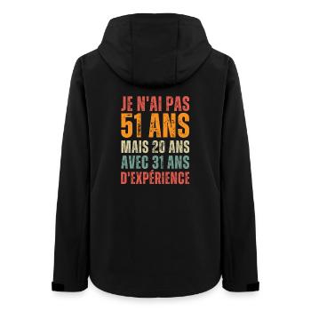 Geschenk zum 51. Geburtstag - Frauen Recycelte Softshelljacke von Stanley/Stella - Schwarz - Hinten - AI Model Female 172 light (172cm)