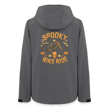 Gruseliges Halloween-Fahrradtour-Design - Frauen Recycelte Softshelljacke von Stanley/Stella - Anthrazit - Hinten - AI Model Female 172 light (172cm)