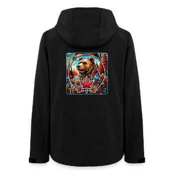 Kanada Bär Natur Design - Frauen Recycelte Softshelljacke von Stanley/Stella - Schwarz - Hinten - AI Model Female 172 light (172cm)