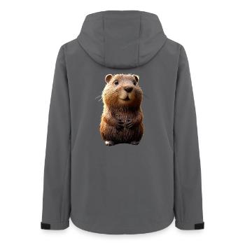 Beaver Motif Beaver Whisperer Rodents Cute Beaver - Women’s Recycled Softshell Jacket by Stanley/Stella - anthracite - Back - AI Model Female 172 light (172cm)