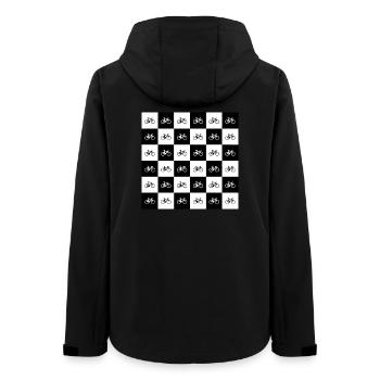 Geometric Bicycle Pattern Design - Women’s Recycled Softshell Jacket by Stanley/Stella - black - Back - AI Model Female 172 light (172cm)