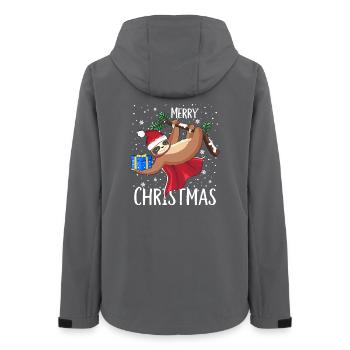 Sloth Merry Christmas Snowflakes - Women’s Recycled Softshell Jacket by Stanley/Stella - anthracite - Back - AI Model Female 172 light (172cm)