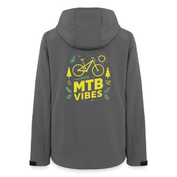 Mountainbiken MTB Vibes - Frauen Recycelte Softshelljacke von Stanley/Stella - Anthrazit - Hinten - AI Model Female 172 light (172cm)