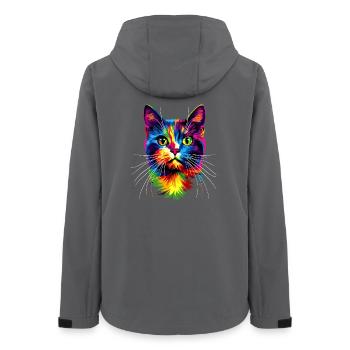 Katze Bunt Regenbogen Farben Popart Cat Mom Katzen - Frauen Recycelte Softshelljacke von Stanley/Stella - Anthrazit - Hinten - AI Model Female 172 light (172cm)