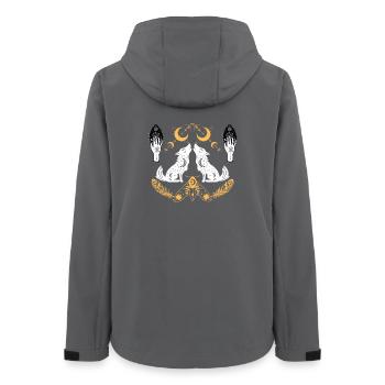 Emblem der Lunaren Wölfe - Frauen Recycelte Softshelljacke von Stanley/Stella - Anthrazit - Hinten - AI Model Female 172 light (172cm)