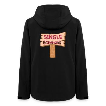 BEZIEHUNG SINGLE SPRÜCHE - Frauen Recycelte Softshelljacke von Stanley/Stella - Schwarz - Hinten - AI Model Female 172 light (172cm)