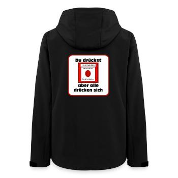 Volunteer Fire Brigade , Shirt , Fire Alarm (25) - Women’s Recycled Softshell Jacket by Stanley/Stella - black - Back - AI Model Female 172 light (172cm)