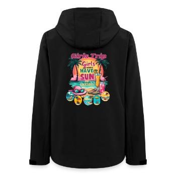 Girls Trip Sonnenstrand Vibes - Frauen Recycelte Softshelljacke von Stanley/Stella - Schwarz - Hinten - AI Model Female 172 light (172cm)