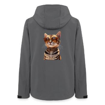 Bengal Katze Leopard Cat Leopardette Bengal Katzen - Frauen Recycelte Softshelljacke von Stanley/Stella - Anthrazit - Hinten - AI Model Female 172 light (172cm)
