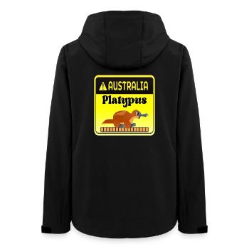 Australia Platypus Warning - Mammals - Women’s Recycled Softshell Jacket by Stanley/Stella - black - Back - AI Model Female 172 light (172cm)