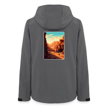 Petra Jordan Reise Poster Souvenir Postkarte Farbe - Frauen Recycelte Softshelljacke von Stanley/Stella - Anthrazit - Hinten - AI Model Female 172 light (172cm)