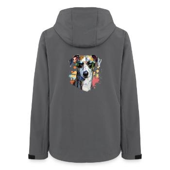 Greyhound with sunglasses - Women’s Recycled Softshell Jacket by Stanley/Stella - anthracite - Back - AI Model Female 172 light (172cm)