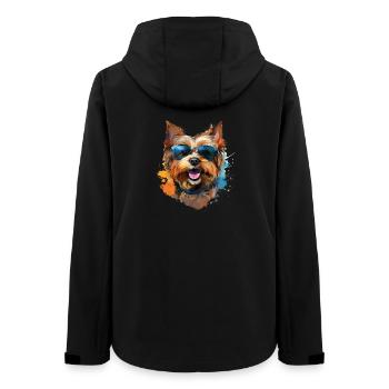 Yorkie with sunglasses - Women’s Recycled Softshell Jacket by Stanley/Stella - black - Back - AI Model Female 172 light (172cm)