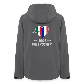 Mexiko und Frankreich 100% Freundschaft - Frauen Recycelte Softshelljacke von Stanley/Stella - Anthrazit - Hinten - AI Model Female 172 light (172cm)