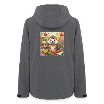 hérisson, bébé, enfant, nouveau-né - Veste softshell femme recyclée Stanley/Stella - charbon - Dos - AI Model Female 172 light (172cm)