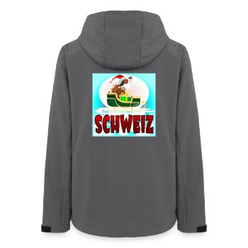 CHRISTMAS ST. BERNARDS - SWISS DOG SWITZERLAND - Women’s Recycled Softshell Jacket by Stanley/Stella - anthracite - Back - AI Model Female 172 light (172cm)