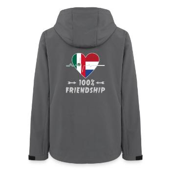 Mexiko und Niederlande 100% Freundschaft - Frauen Recycelte Softshelljacke von Stanley/Stella - Anthrazit - Hinten - AI Model Female 172 light (172cm)