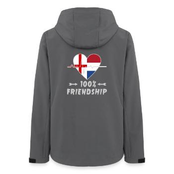 England und Niederlande 100% Freundschaft - Frauen Recycelte Softshelljacke von Stanley/Stella - Anthrazit - Hinten - AI Model Female 172 light (172cm)