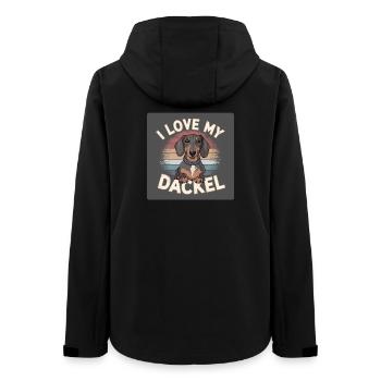 I Love my DackelDesign für Teckel und Hundefreunde - Frauen Recycelte Softshelljacke von Stanley/Stella - Schwarz - Hinten - AI Model Female 172 light (172cm)