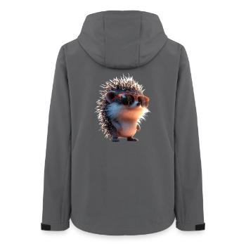 Hedgehog White-bellied Hedgehog Spiny Hedgehog Love Cute Hedgehog - Women’s Recycled Softshell Jacket by Stanley/Stella - anthracite - Back - AI Model Female 172 light (172cm)