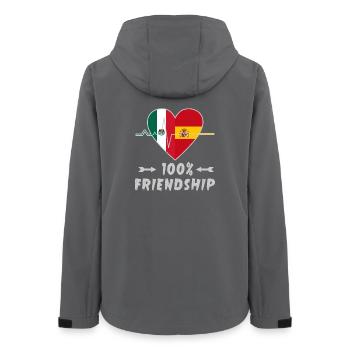 Mexiko und Spanien 100% Freundschaft - Frauen Recycelte Softshelljacke von Stanley/Stella - Anthrazit - Hinten - AI Model Female 172 light (172cm)