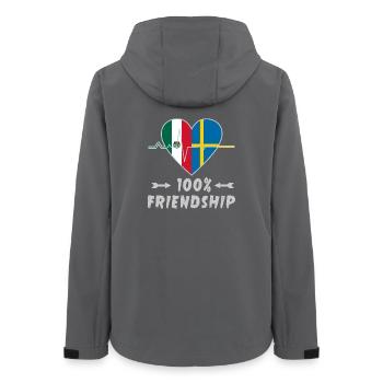 Mexiko und Schweden 100% Freundschaft - Frauen Recycelte Softshelljacke von Stanley/Stella - Anthrazit - Hinten - AI Model Female 172 light (172cm)