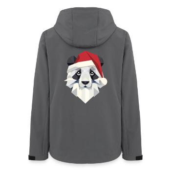 Joyeux Noël panda dans un style moderne - Veste softshell femme recyclée Stanley/Stella - charbon - Dos - AI Model Female 172 light (172cm)