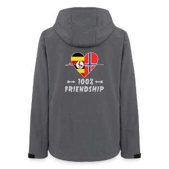 Uganda and Norway 100% friendship - Women’s Recycled Softshell Jacket by Stanley/Stella - anthracite - Back - AI Model Female 172 light (172cm)