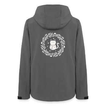 Christmas wreath with cute cat - Women’s Recycled Softshell Jacket by Stanley/Stella - anthracite - Back - AI Model Female 172 light (172cm)