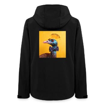 Oiseau bleu avec un noeud papillon - Veste softshell femme recyclée Stanley/Stella - noir - Dos - AI Model Female 172 light (172cm)
