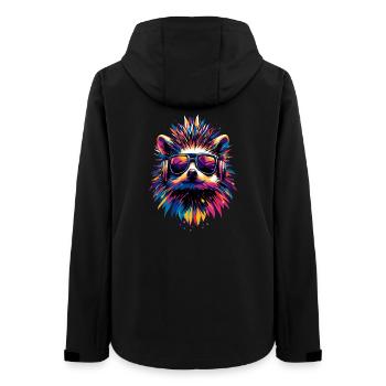 Igel Popart Kopfhörer Sonnenbrille Bunt Süßer Igel - Frauen Recycelte Softshelljacke von Stanley/Stella - Schwarz - Hinten - AI Model Female 172 light (172cm)