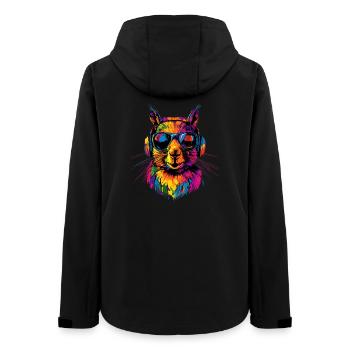Casque d’écureuil Pop Art coloré DJ écureuil - Veste softshell femme recyclée Stanley/Stella - noir - Dos - AI Model Female 172 light (172cm)