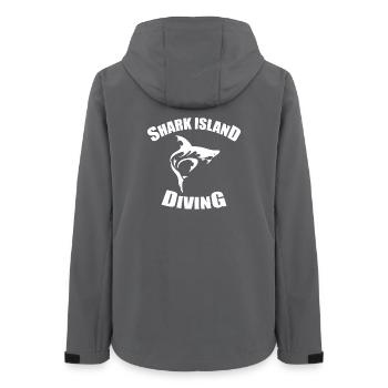 SHARK ISLAND DIVING - Frauen Recycelte Softshelljacke von Stanley/Stella - Anthrazit - Hinten - AI Model Female 172 light (172cm)