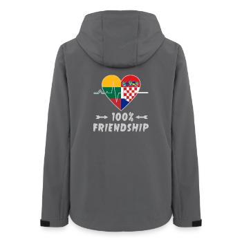 Litauen und Kroatien 100% Freundschaft - Frauen Recycelte Softshelljacke von Stanley/Stella - Anthrazit - Hinten - AI Model Female 172 light (172cm)