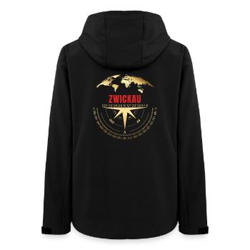 Koordinaten Zwickau - Frauen Recycelte Softshelljacke von Stanley/Stella - Schwarz - Hinten - AI Model Female 172 light (172cm)
