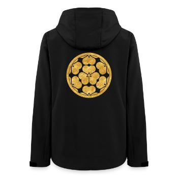 Vintage Faux Gold Chosokabe Japan Mon Oriental - Women’s Recycled Softshell Jacket by Stanley/Stella - black - Back - AI Model Female 172 light (172cm)